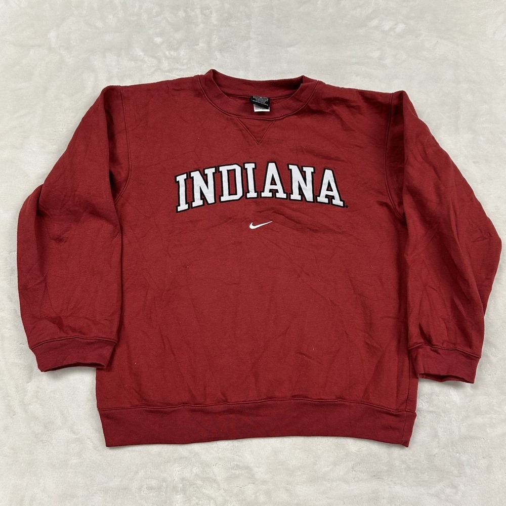 Nike Sweatshirt Kids Medium Red Indiana University Hoosiers Crewneck Long Sleeve